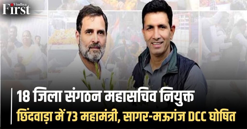 Congress Organization Update: 18 जिला संगठन महासचिव नियुक्त | छिंदवाड़ा में 73 महामंत्री, सागर-मऊगंज DCC घोषित