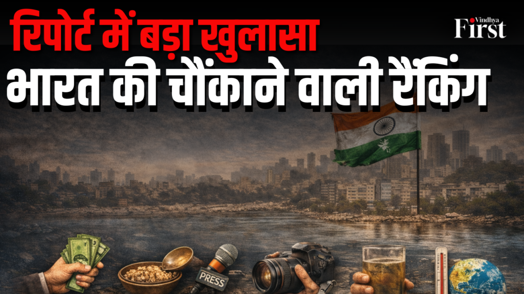 वैश्विक सूचकांकों 2025–26 में भारत की रैंकिंग का विस्तृत विश्लेषण। भ्रष्टाचार, भूख, प्रेस स्वतंत्रता, पानी की गुणवत्ता और जलवायु प्रदर्शन में भारत की स्थिति