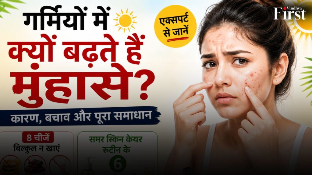 जानिए क्यों गर्मियों में बढ़ जाते हैं मुंहासे, कौन-सी 8 चीजें तुरंत बंद करनी चाहिए और क्या है एक्सपर्ट्स का बताया 6 स्टेप समर स्किन केयर रूटीन।