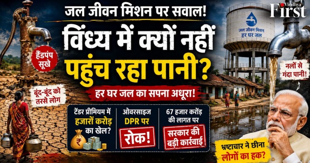 “हर घर जल” का सपना आखिर अधूरा क्यों? विंध्य के कई गांवों में आज भी लोग बूंद-बूंद पानी के लिए परेशान हैं। कहीं सूखे हैंडपंप, कहीं गंदा पानी, तो कहीं करोड़ों खर्च होने के बाद भी अधूरी योजनाएं