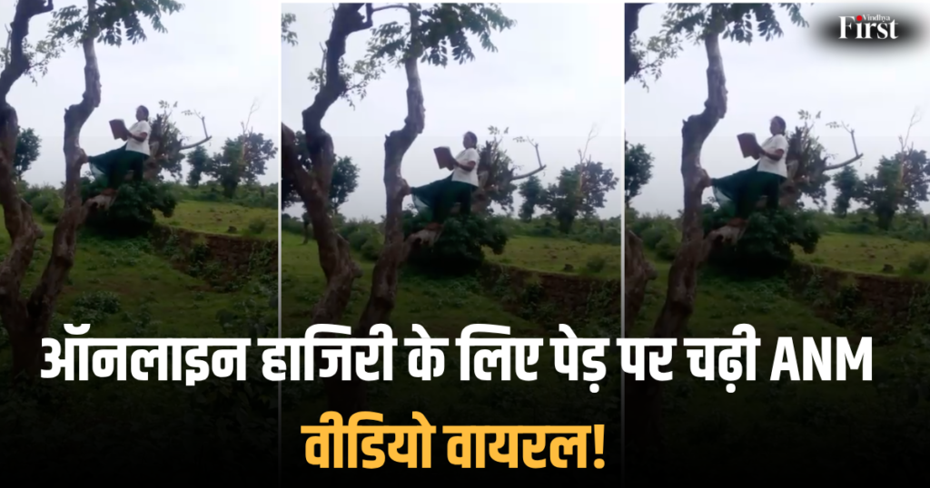 Anuppur: ऑनलाइन हाजिरी के लिए पेड़ पर चढ़ी ANM, वीडियो वायरल!